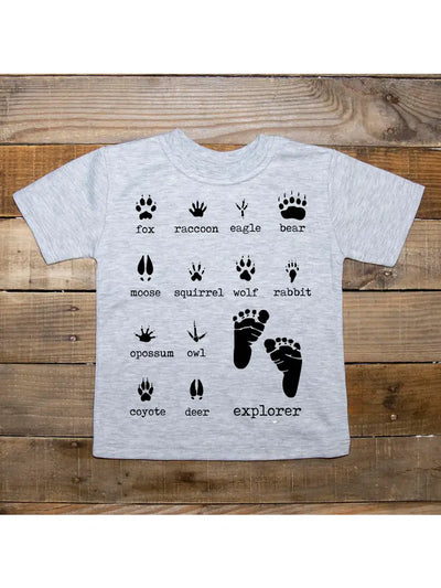 Little Explorer Paw Print T-Shirt