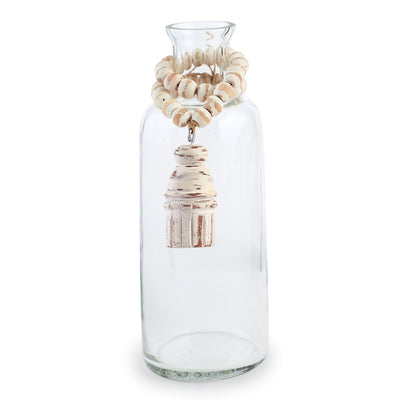 Wood Beads Glass Vase