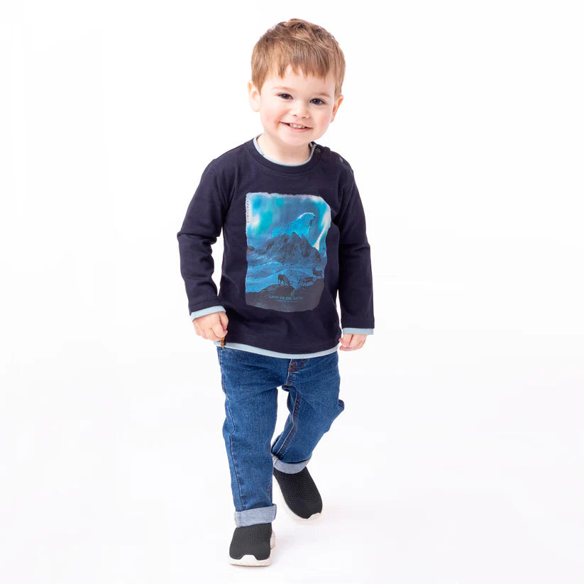 Baby Boy Pull-Up Cuffed Jeans