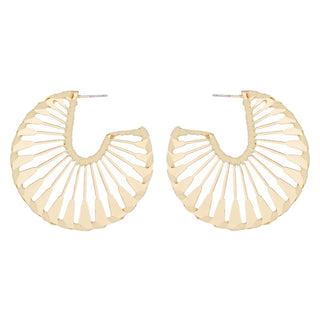 Wrapped Fan Hoop Earrings