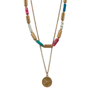 Layered Textured Coin Necklace