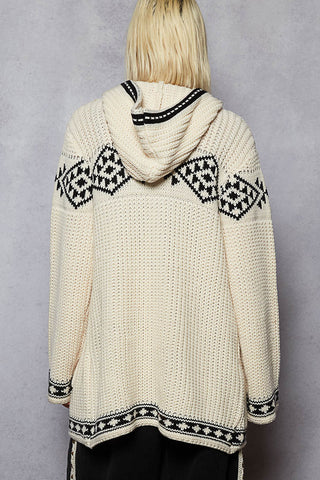 Dinner On The Terrace Hooded Cardigan