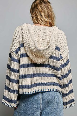 Cozy In Stripe Chenille Hoodie