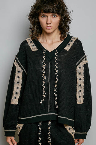Twisted Charm Colorblock Sweater