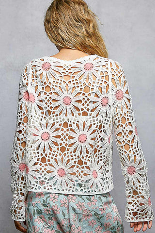 Lyric Fragments Crochet Top