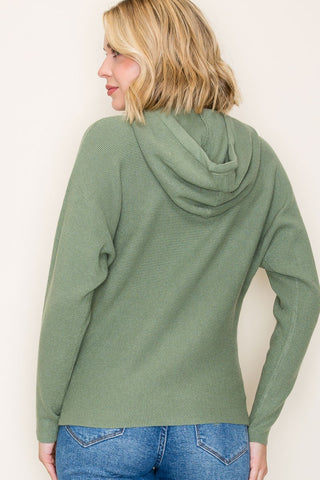 Cozy On Up Waffle Hooded Pullover Top
