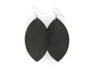 Print Leather Earrings - Large