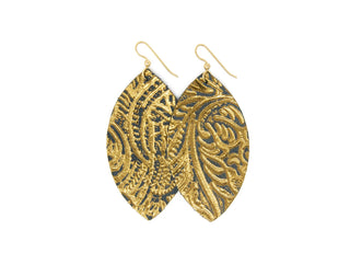 Print Leather Earrings - Large