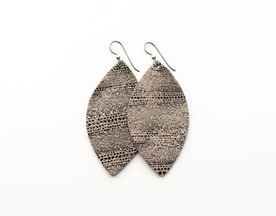 Print Leather Earrings - Large