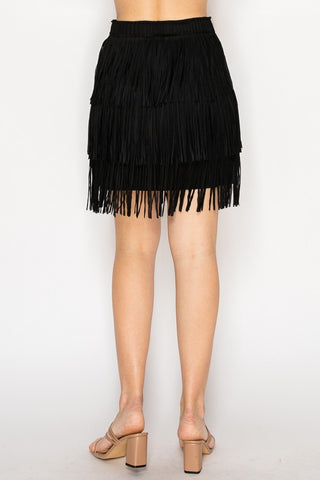 Something To See Fringe Skirt