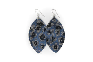 Print Leather Earrings - Large