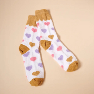 Heart Pattern Fuzzy Socks