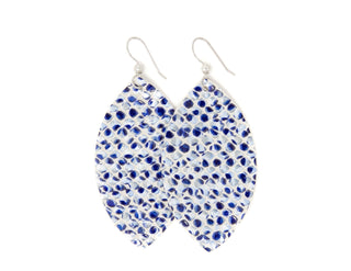 Print Leather Earrings - Large