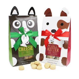 Treat your furry friend to a snack that's almost as cute as they are! These adorable Pet Character Treats come packaged in fun pet-shaped boxes, making them the perfect gift for pet lovers and their four-legged companions. Choose between a cat-shaped box filled with tasty cheese-flavored treats or a dog-shaped box packed with delicious peanut butter treats.

Perfect for gifting, celebrating a new pet, birthdays, holidays, or simply spoiling your favorite furry family member!

