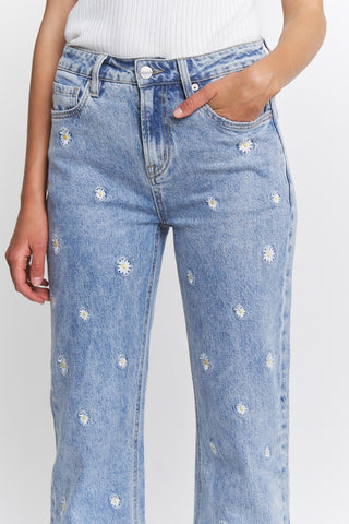 MICA HR Flower Power Embroidered Jeans