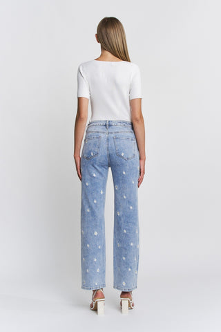 MICA HR Flower Power Embroidered Jeans