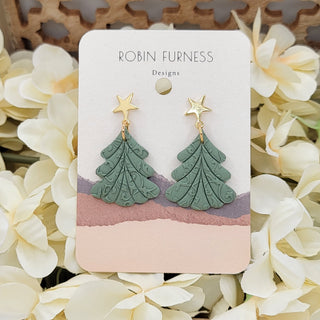 Star Christmas Tree Drop Earrings