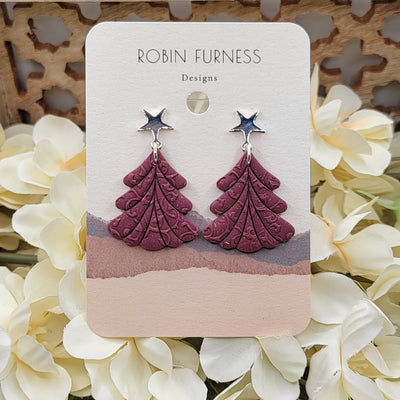 Star Christmas Tree Drop Earrings