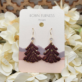 Speckled Christmas Tree Drop Earrings