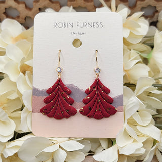 Speckled Christmas Tree Drop Earrings