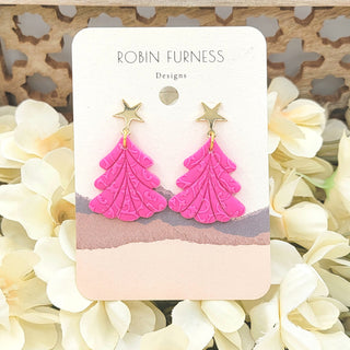 Star Christmas Tree Drop Earrings