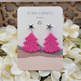 Star Christmas Tree Drop Earrings