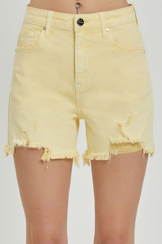 Risen High Rise Distressed Shorts