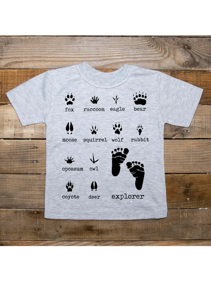 Little Explorer Paw Print T-Shirt