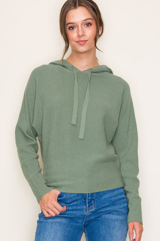 Cozy On Up Waffle Hooded Pullover Top