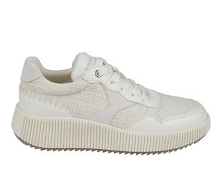 Elevate your everyday style with The Calico Sneaker! Featuring a chic mix of textured tweed-inspired fabric and smooth faux leather accents, this fashion-forward sneaker brings the perfect blend of comfort and sophistication. The platform sole adds a trendy touch while providing all-day support, making these sneakers a must-have for everything from casual errands to brunch with friends. The neutral ivory color makes pairing them with your favorite outfits effortless.

DETAILS:

Ivory tweed-inspired textured
