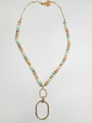 Wooden Bead Double O Necklace