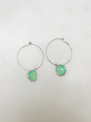 Gemstone Hoop Earring