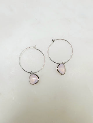 Gemstone Hoop Earring