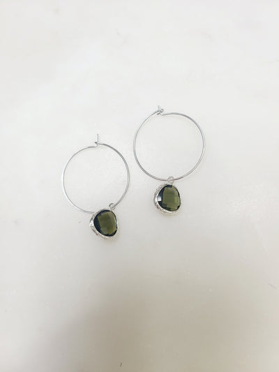 Gemstone Hoop Earring