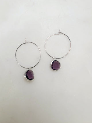 Gemstone Hoop Earring