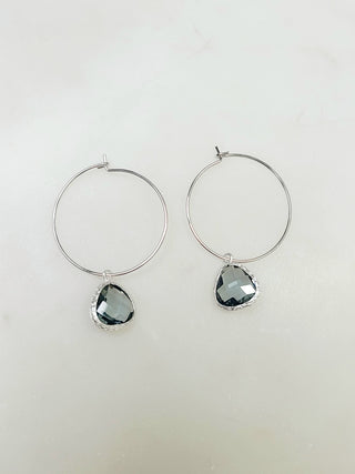 Gemstone Hoop Earring