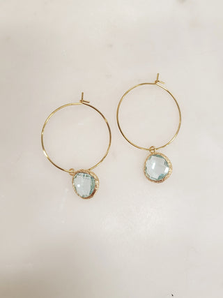 Gemstone Hoop Earring