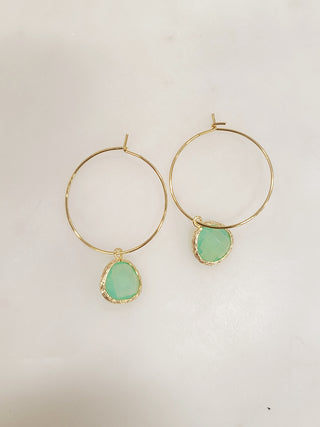 Gemstone Hoop Earring