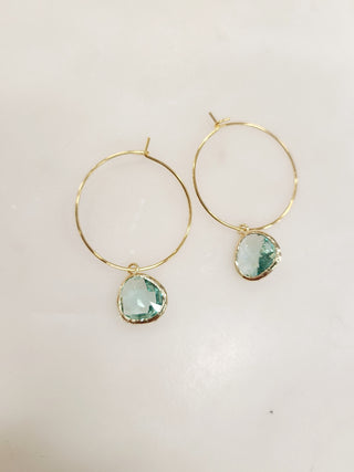 Gemstone Hoop Earring