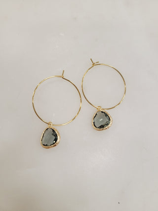 Gemstone Hoop Earring