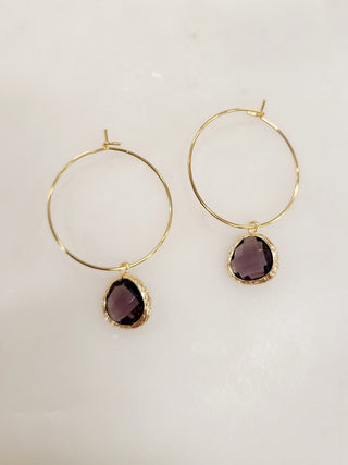 Gemstone Hoop Earring