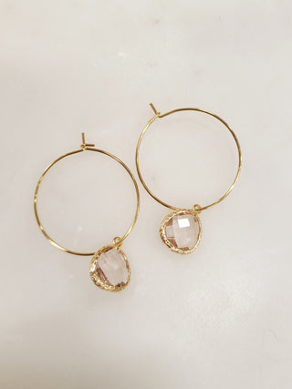 Gemstone Hoop Earring