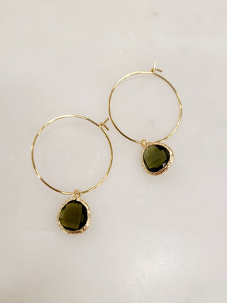 Gemstone Hoop Earring