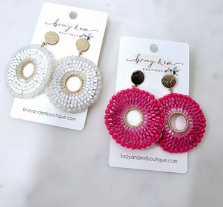 Seed Beaded Circle Earrings