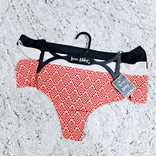 Geometric Print Thong Set