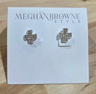 Celestial Cross Sparkle Stud Earrings