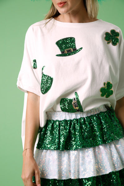 Sequin Clover Tee