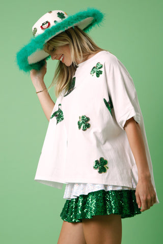 Sequin Clover Tee