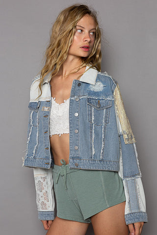 All The Buzz Lace Denim Jacket