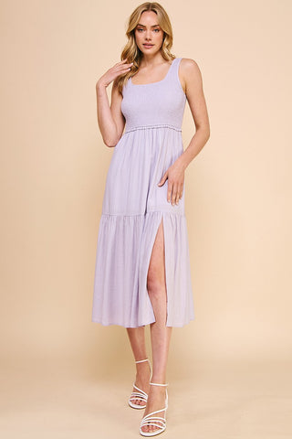 Pleasant Valley Smocked Tiered Midi Dress